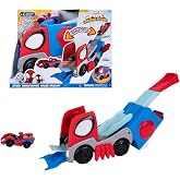 Jazwares Marvel Spidey and His Amazing Friends Transforming Hauler Raceway - 9-Inch Vehicle and Trackset with Exclusive Amazing Metal
