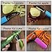 LEMCASE Fruit & Vegetable Peelers with Colorful Silicone Handle and Stainless steel Blades [Serrated, Straight, Julienne Blades] - Green, Purple, Blue