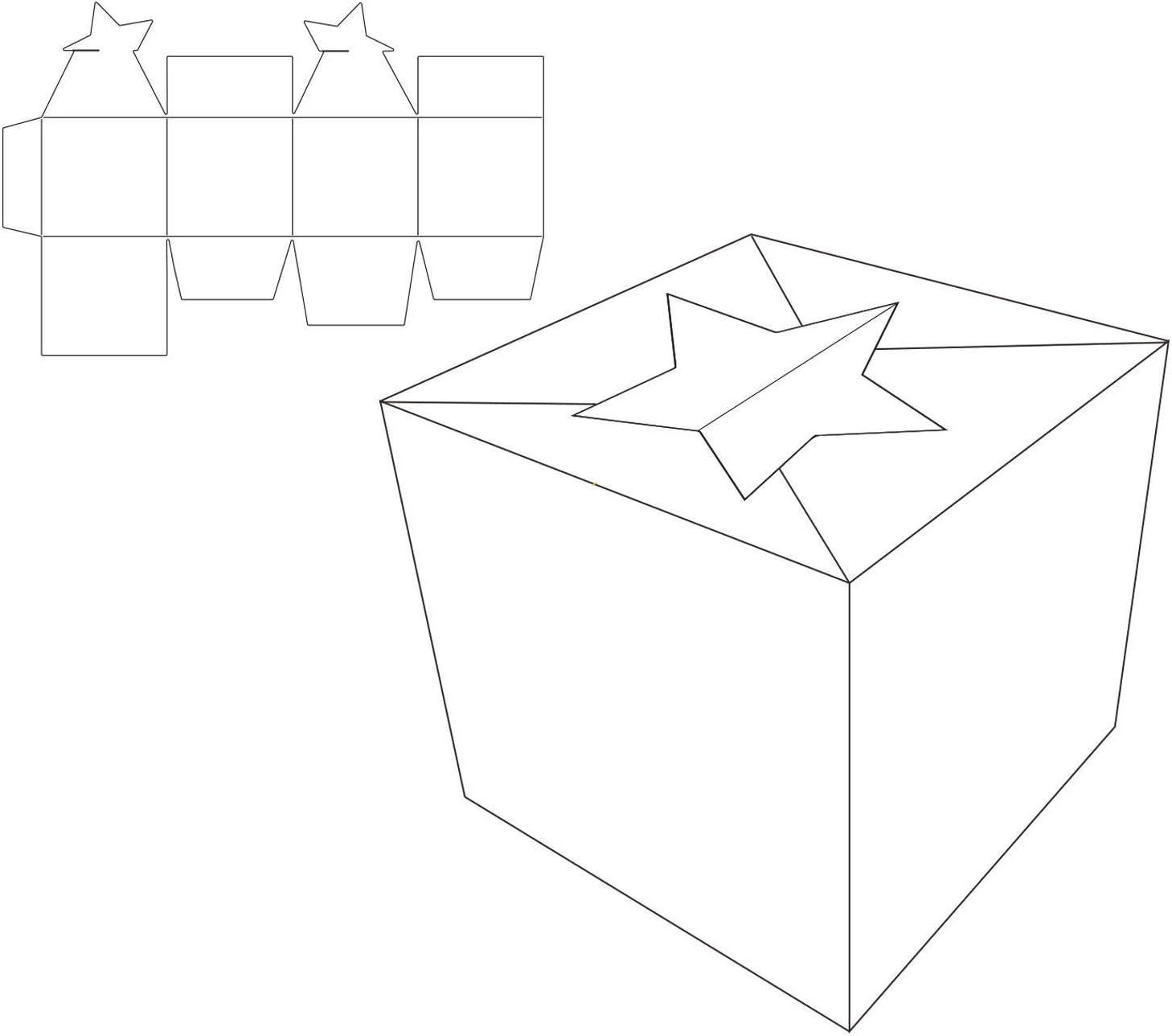 Vaessen Creative Craft Cutting Die, Star, Make Your Own Gift Bag, Jewellery Box, Advent Calendar - Image 3