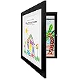 Americanflat 10x12.5 Kids Artwork Picture Frame in Black- Displays 8.5x11 With Mat and 10x12.5 Without Mat - Composite Wood w