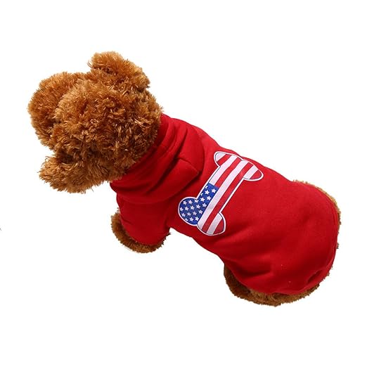 Bluelucon Haustier Hundebekleidung, Hund Brief Kapuzenpullis Hoodie Winter warme Mantel Sweatshirt mit Kapuze Puppy Kostüm Hu