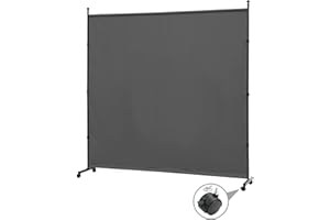 SIMFLAG 6FT Single Panel Room Divider with Wheels,Rolling Fabric Room Dividers for Partition Privacy Screens,Freestanding Wall Divider for Home Office,Restaurant,Hospital(Grey)