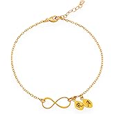 HotMixCold Personalized Infinity Initial Couple Bracelet, Monogram Customized Jewelry