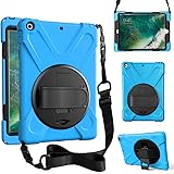 ZenRich iPad 5th/6th Generation Case, iPad 9.7 Case 2017/2018 with Rotatable Kickstand,Hand Strap and Shoulder Strap zenrich 