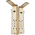 ELLO&ALLO LED Rainfall Waterfall Shower Head Rain Massage System with Body Jets Stainless Steel Bathroom Shower Panel Tower System, Brushed Gold