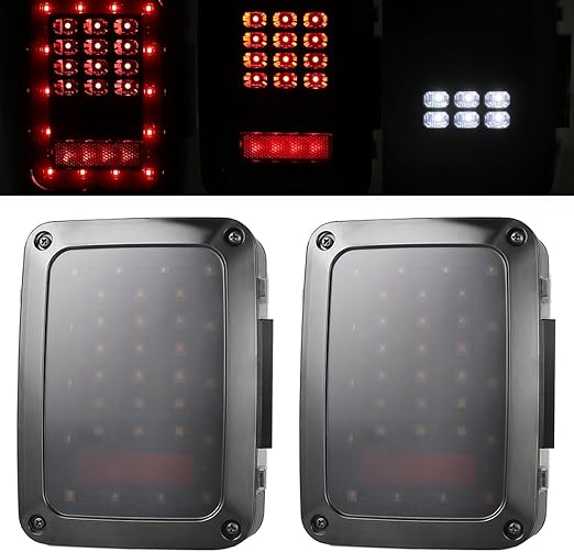 LED Tail Lights for JK 2007-2015 Jeep Wrangler with Running Brake