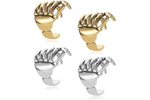 coadipress 2 Pairs Frog Non-Piercing Cuff Ear Clip for Men Women Punk Cool Gold Silver Plated Gothic Jumping Frog Animal Wrap Fake Cartilage Earrings