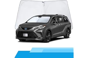 CLIM ART Windshield Sun Shade for Toyota Sienna 2021-2024 - Custom-Fit Foldable Car Sun Shade - Car Sunshade - Vehicle Sun Protector - Front Auto Windshield Cover, Car Windshield - WS8009