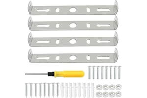 HARSKIYER 4 Packs Ceiling Light Mounting Bracket, 5.1 Inch Crossbar Mounting Bracket Light Fixture Mounting Plate, Square Light Wall Mounting Kit for Chandelier, Outdoor, Lamp