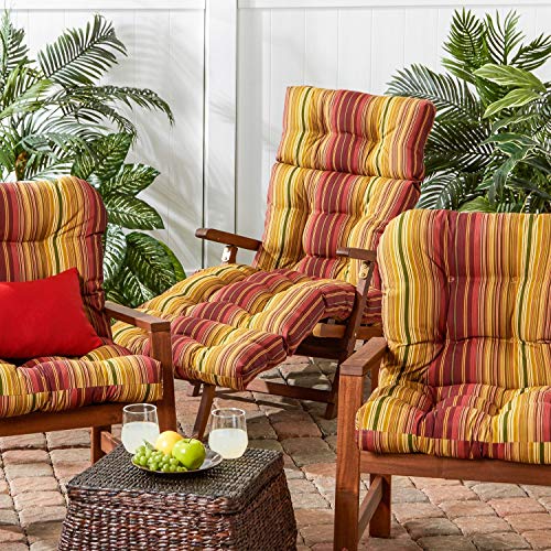 South Pine Porch Kinnabari Stripe 72-inch Chaise Lounge Cushion in