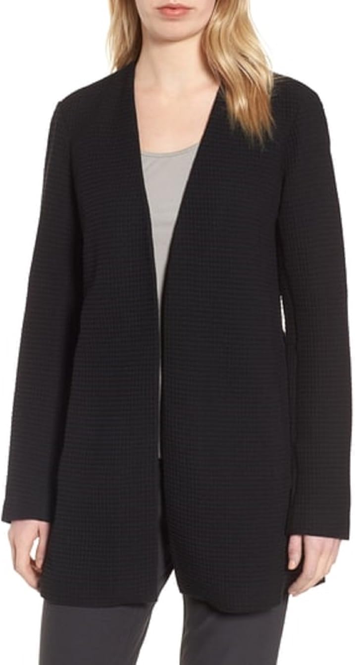 tencel stretch grid long jacket