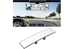 LSKASELUE Car Rearview Mirror, 12.2 Inch Curved Panoramic Clip-on Rear View Mirror to Reduce Blind Spot, Universal Interior A