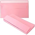 50 packs #10 Business envelopes, pink envelopes, self-sealing standard envelopes, suitable for personal and business, checks, mailing letters, invoices (41/8x9/2 inches)