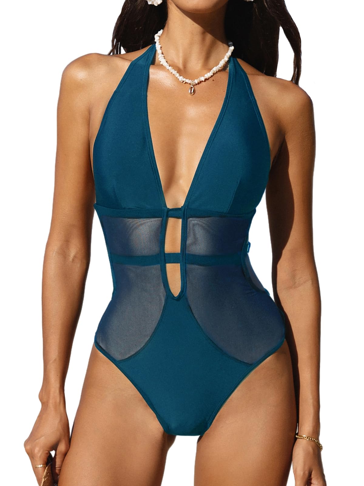 CUPSHE Women's One Piece Swimsuit Bathing Suit Deep