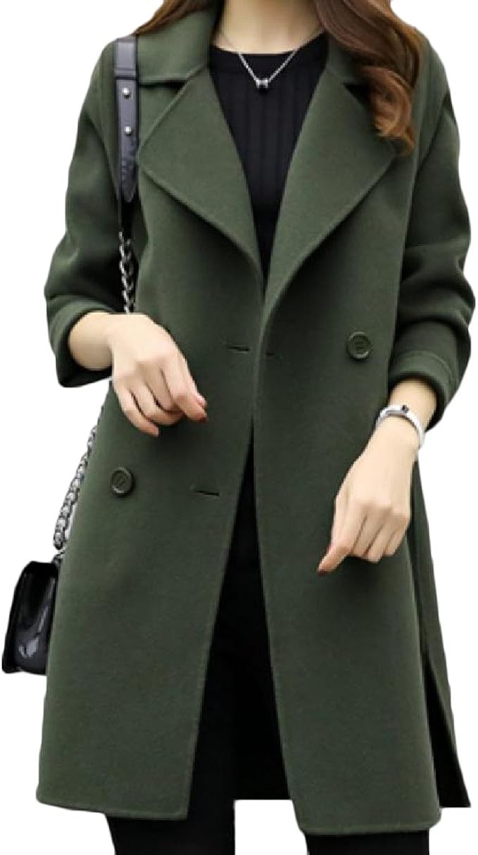 Sleeve Korean Style Lapel Woolen Coat 