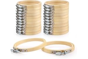 Caydo 24 Pieces 3 Inch Embroidery Hoops, Bamboo Cross Stitch Hoops Ring Bulk Wholesale for Embroidery and Cross Stitch