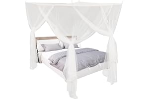 Mindsoft 4 Corners Mosquito Net for Mosquiteros para Camas Bed Canopies Netting Bed Drapes Rectangular Mosquito Mesh for Camping Home Outdoor(White,L75 X W35.5 X H59 Inch)