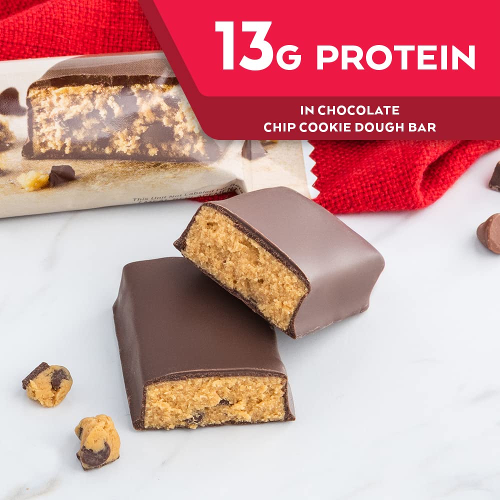 Atkins Chocolate Chip Cookie Dough Protein Meal Bar, High Fiber, 1g Sugar, 3g Net Carbs, Meal Replacement, 5 Count (Pack of 6)