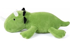 Pskdyhe 3.5 lbs Weighted Dinosaur Stuffed Animal, 24" Weighted Dino Plush Dinosaur Throw Pillow (Green Dino 24" 3.5 lbs)