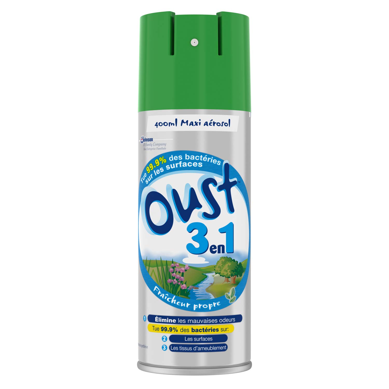 Oust Aérosol Désinfectant, Élimination des Mauvaises Odeurs, Fraîcheur Propre 3 en 1, 400 ml Oust Aérosol Désinfectant, Élimination des Mauvaises Odeurs, Fraîcheur Propre 3 en 1, 400 ml