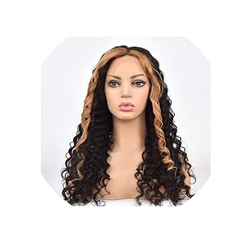 Amazon Com Wigs Bleaching And Dying 13x6 Deep Part Curly Human