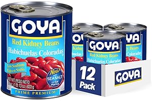 Goya Foods Low Sodium Red Kidney Beans, 29 Ounce (Pack of 12)
