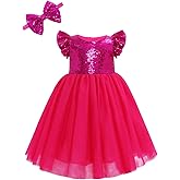 Cilucu Girl Sequin Ruffle Dress Tutu Flower Girls Dress Princess Sparkle