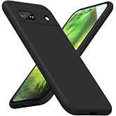 LoeoeL for Google Pixel 8A Phone Case Silicone, Minimalist Ultra Thin Slim Soft Rubber Gel Solid Color Matte TPU Cute Case for Women Men, Girly Plain Aesthetic Design &amp; Camera Cover Protection, Black