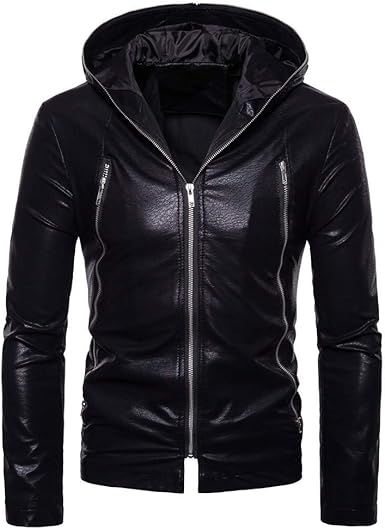 leather jacket with removable hood