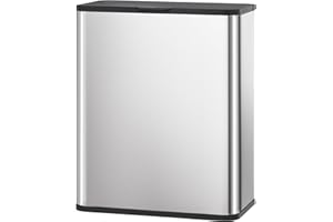 LAND·VOI Indoor Compost Bin 2.1 Gallon / 8 Liter, Compost Container with Detachable Inner Bucket, for Kitchen, Cupboard, Countertop, Brushed Stainless Steel