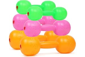 TeganPlay Kids Plastic Weight Set Dumbbells Set for toddlers | Barbell Fitness Exercise Equipment for Home Gym Workout (Set of 6 pcs)