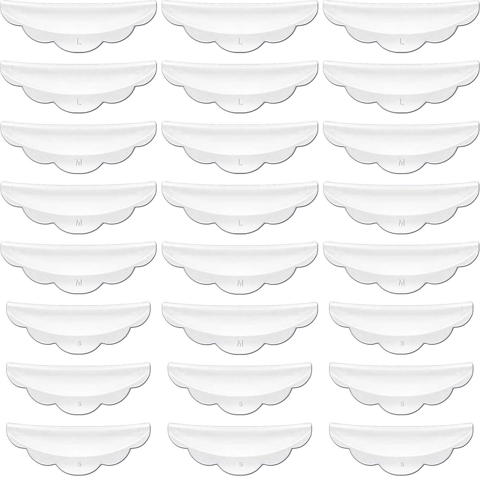 24 Pieces Silicone Eyelash Shield Pads with S/M/L Size, Lash Lift Rods Makeup Beauty Tool Makeup Utensil Reusable Lash Lifting Shield Pads Supplies