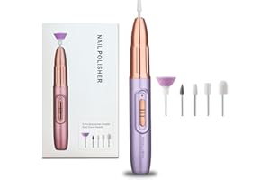 JZY QZN Electric Nail Drill Machine 6 in 1 Kit,Portable Electric Nail File Efile Set for Acrylic Gel Nails, Manicure Pedicure Tool with Nail Drill Bits Sanding Bands Dust Brush