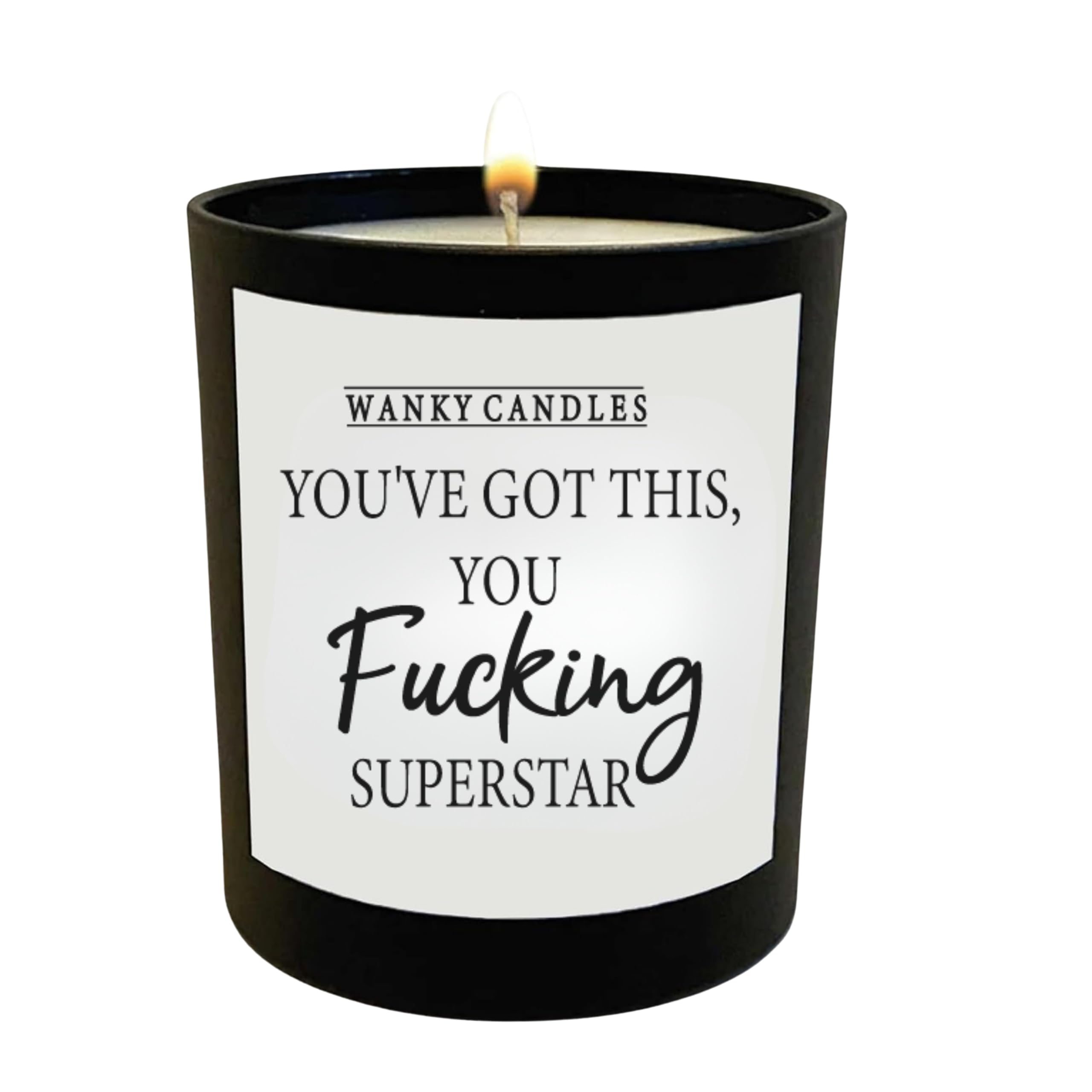 Funny Candle Positive Quotes Empowering Humour Black Jar Soy Wax Strong Scent Motivation Life Mood Confidence Best Friend, co Worker (She Wasn't Sure)