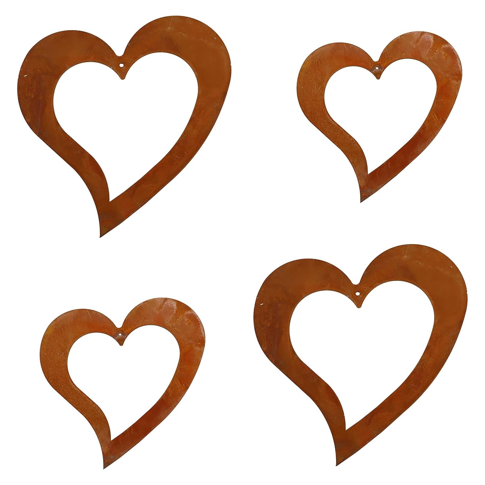 Rostikal Set of 4 Heart Shaped Garden Ornaments for Valentine's Day, Birthday