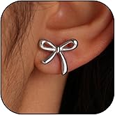 Gold Bow Earrings Flat Back Earrings for Women Cute Bow Stud Earring Minimalist Birthday Jewelry Gift for Her