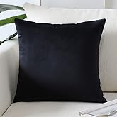 Artscope Luxury Velvet Pillow Covers Super Soft Decorative Square Throw Pillow Covers Case Cushion Covers for Sofa Couch Bedroom Car Decor 24x24 Inch Black