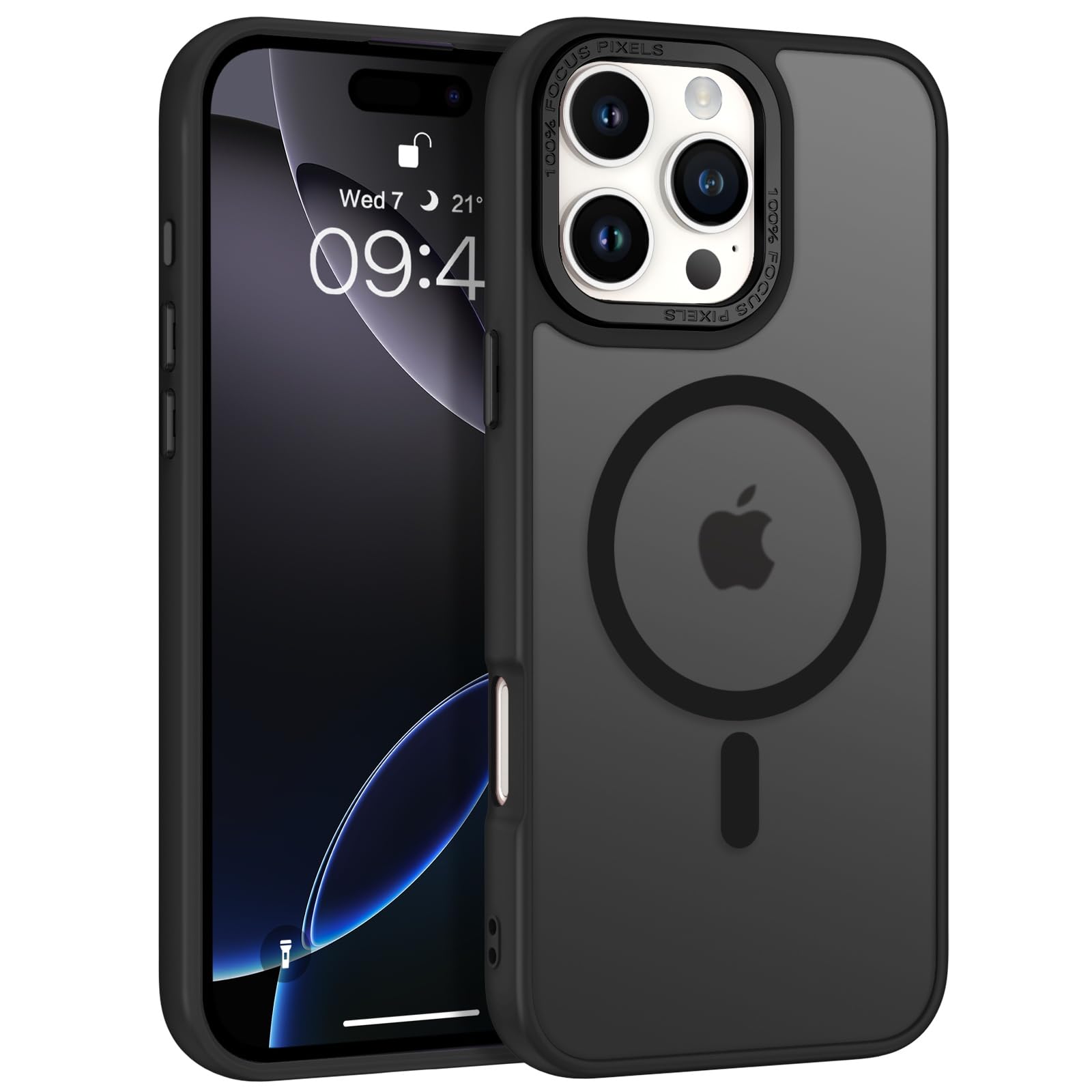 GaoBao for iPhone 16 Pro Max Case,[Compatible with MagSafe] Slim Fit Magnetic Phone Case for Men Boys Classic Shockproof Translucent Matte Protective Phone Cover for iPhone 16 Pro Max,6.9 Inch, Black