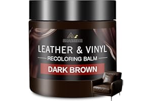 SHABEIBEI Leather Recoloring Balm and Scratch Repair Kit, Dark Brown Leather Restorer for Couches, Furniture, Car Seats, Leather Paint & Stain for Sofa, Chairs, Bags, and More