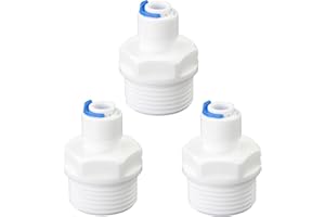 AIMATRUN 3/4 "external thread straight through 1/4" PE pipe outer diameter push in quick connection, reverse osmosis water filtration hose double joint, pre purifier, water purifier plastic adapter