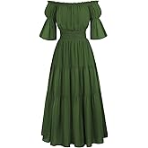 Scarlet Darkness Renaissance Costume Women Maxi Tiered Long Dresses Cottagecore Dress
