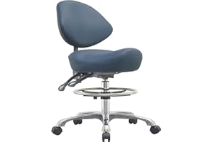 HNKASTELA Rolling Saddle Chair with Back Support, Height Adjustable Ergonomic Saddle Stool Chair with Wheels for Dental Hygienist,Salon,Esthetician