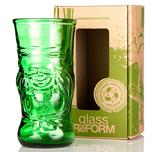 RECYCLED LUCKY BUDDHA BEER BOTTLE GLASS (PACK OF 1 TUMBLER) GIFT BOXED