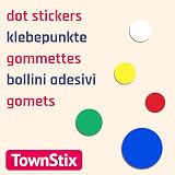 TownStix 3000 Pack 10mm Coloured Dot Stickers 10 Colours 150 per Sheet view 9