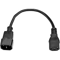Rallonge Électrique 1m C14 Vers C13 | 10A 125V | Pour PC, Serveurs, UPS | UL Certifié