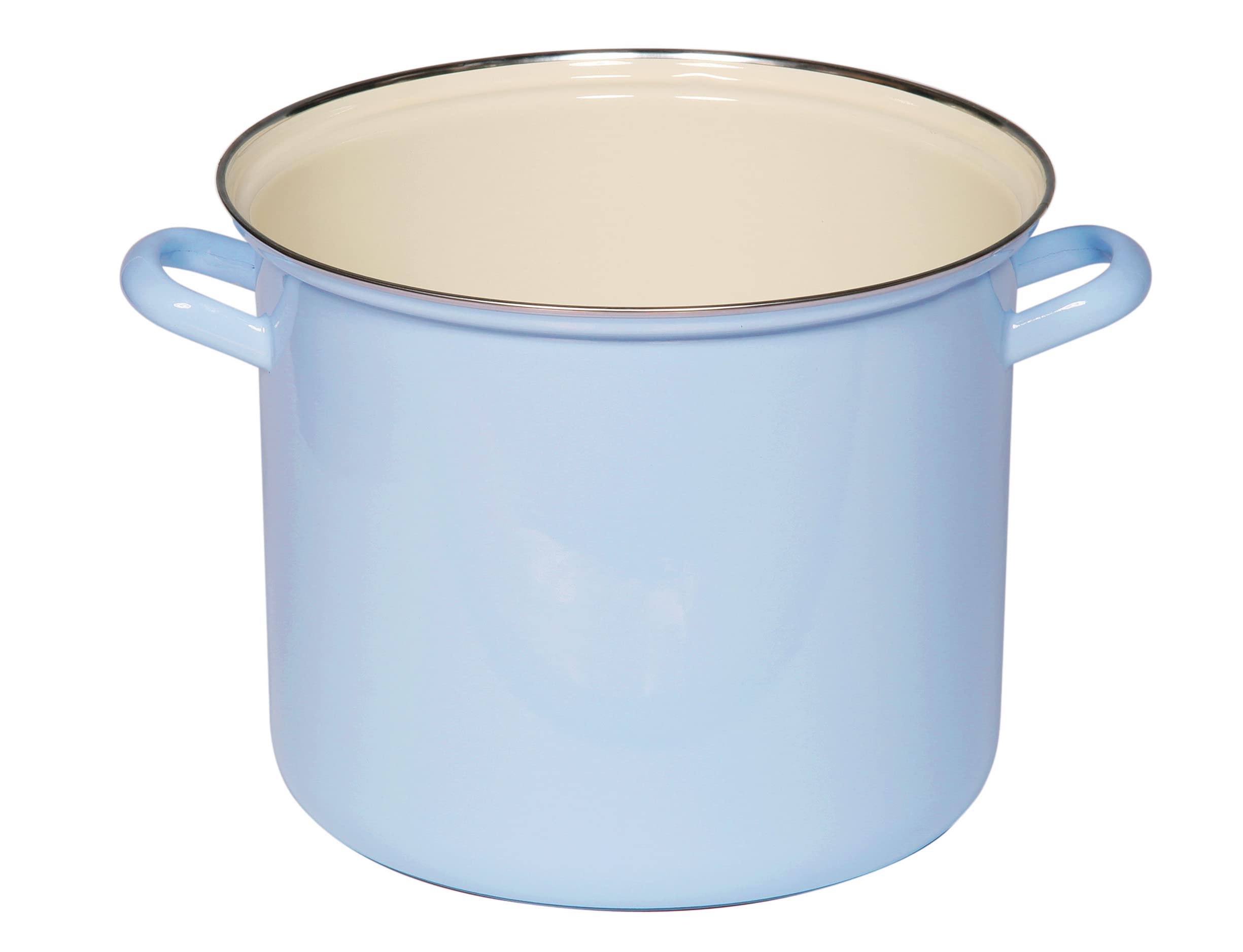 Riess Classic - Household Articles Colour/Pastel Pot with Chrome Rim Diameter 18 cm Blue