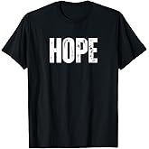 Words Are Powerful Shirts Co50 Hope T-Shirt - Men's Unisex Classic Fit Black Cotton Blend Short Sleeve T-Shirt - Small