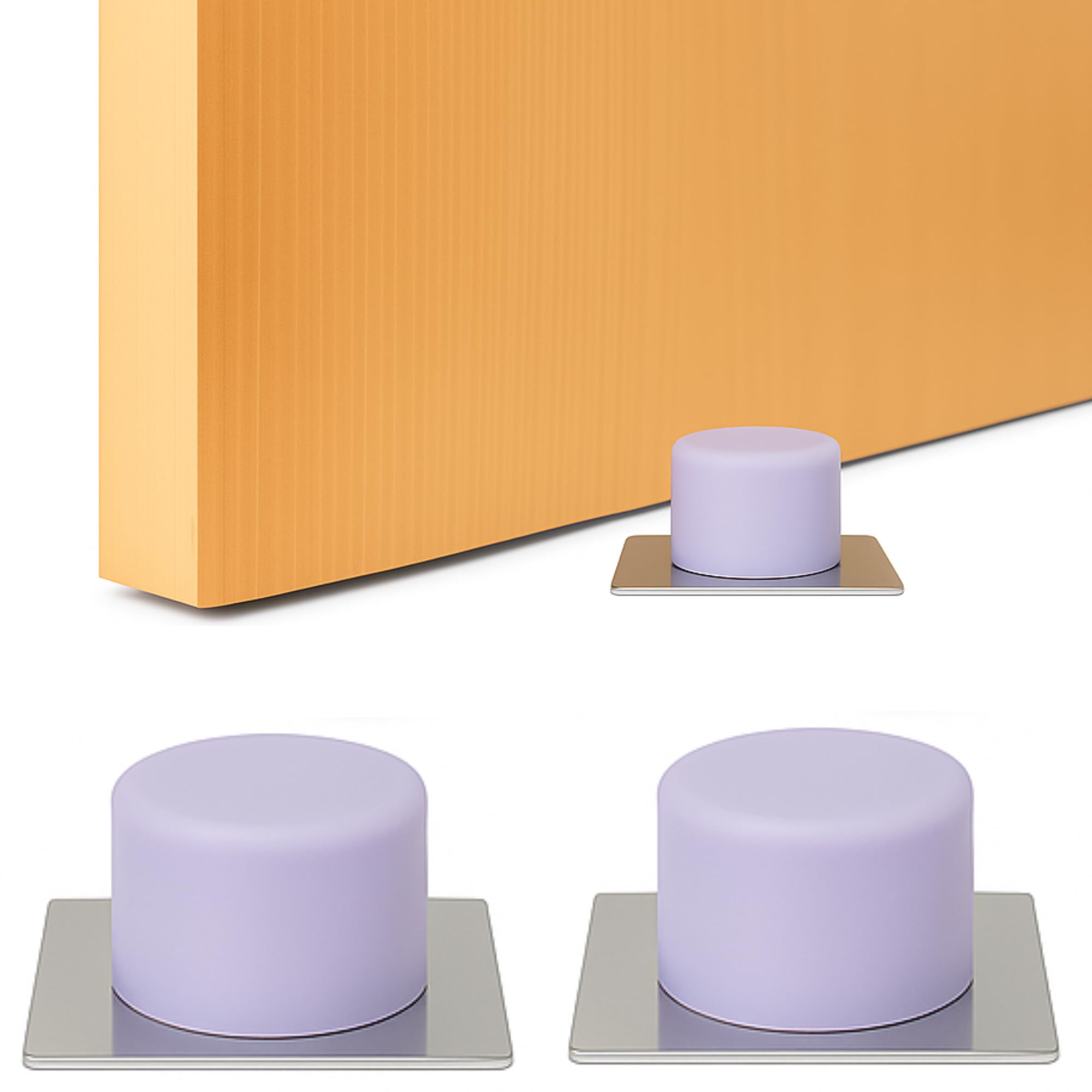 Brinox Adhesive Door Stop, See Description, Grey, 2.1 x 4.5 x 4.5 cm