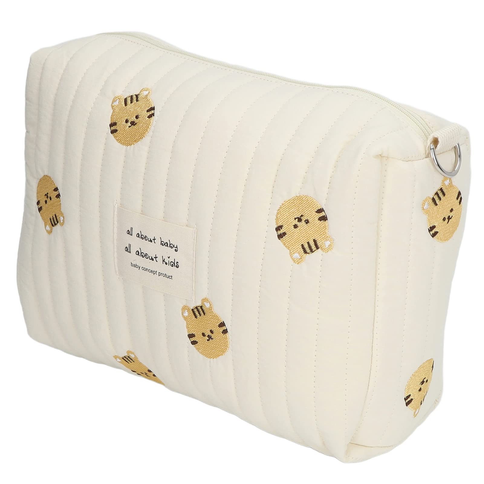 Diaper Bag Organizer Pouch, Small Diaper Bag Pouch Exquisite Embroidery Cotton Baby Cloth Diaper Wet Dry Bags for Swimsuits,Soiled Baby Items or Wet Clothes (Tiger Head)