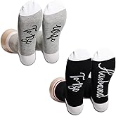 POFULL Husband & Wife To Be Gift - Novelty Couple Socks for Fiance & Engaged Couples